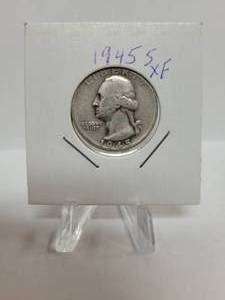 lot 313 image: 1945-S Washington Quarter--90% Silver