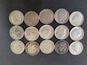 lot 331 image: 15) 90% SILVER ROOSEVELT DIMES