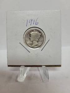 lot 335 image: 1916 MERCURY DIME--90% SILVER
