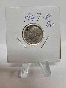 lot 339 image: 1947-D ROOSEVELT DIME--90% SILVER