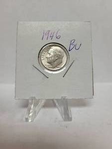 lot 344 image: 1946 ROOSEVELT DIME--90% SILVER