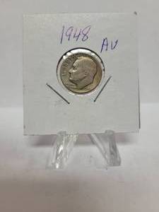 lot 349 image: 1948 ROOSEVELT DIME--90% SILVER