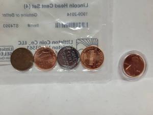 lot 423 image: 1909-2014 4-PIECE LINCOLN HEAD CENT SET & (1) 2010 LINCOLN HEAD CENT