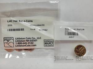 lot 429 image: 2009 LINCOLN HEAD CENT 4-COIN SET & (1) 2009 GOLD PLATED LINCOLN HEAD CENT