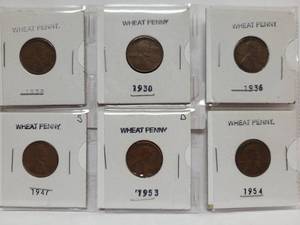 lot 430 image: 6) WHEAT PENNIES
