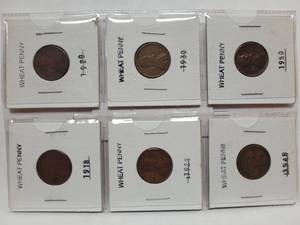 lot 432 image: 6) WHEAT PENNIES
