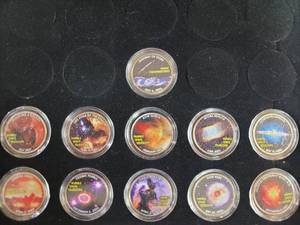 lot 447 image: AMERICAN SPACE COIN COLLECTION--PAINTED KENNEDY HALF DOLLARS