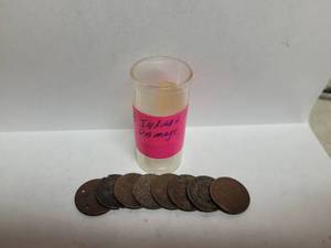 lot 506 image: 8) DAMAGED INDIAN HEAD PENNIES