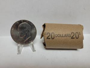 lot 512 image: 1 ROLL  OF 1970S-P & D EISENHOWER ONE DOLLAR COINS