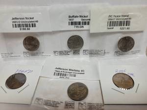lot 549 image: 6) ASSORTED NICKELS