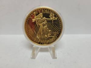 lot 554 image: 2003 GOLD PLATED DOUBLE EAGE REPLICA PROOF