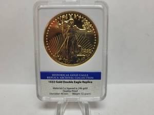 lot 572 image: 2012 GOLD LAYERED HISTORICAL GOLD EAGLE REPLICA