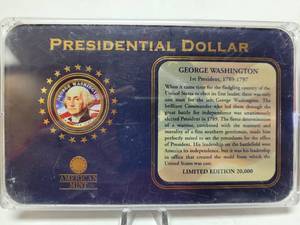 lot 588 image: GEORGE WASHINGTON COLORIZED PRESIDENTIAL DOLLAR