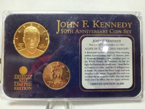 lot 591 image: JOHN F KENNEDY 50TH ANNIVERSARY COIN SET