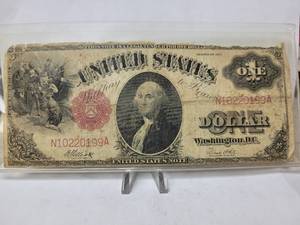 lot 593 image: 1917 SERIES-LARGE ONE DOLLAR BILL
