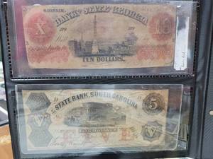 lot 599 image: 2-ANTIQUE PAPER NOTES AS PICTURED