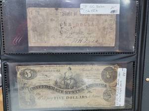 lot 600 image: 2-ANTIQUE PAPER NOTES AS PICTURED