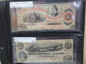 lot 601 image: 2-ANTIQUE PAPER NOTES AS PICTURED