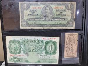 lot 602 image: 3-ANTIQUE PAPER NOTES AS PICTURED