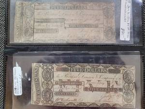 lot 604 image: 2-ANTIQUE PAPER NOTES AS PICTURED