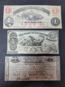 lot 618 image: 3-ANTIQUE PAPER NOTES AS PICTURED