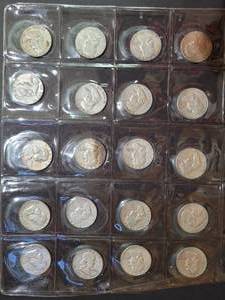 lot 622 image: 20) 90% SILVER FRANKLIN HALF DOLLARS