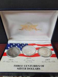 lot 672 image: THREE CENTURIES OF SILVER DOLLARS SET