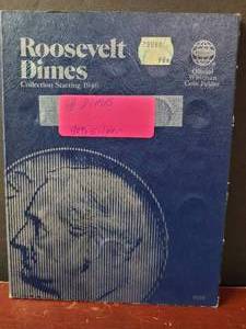 lot 695 image: 13) 90% SILVER ROOSEVELT DIMES IN COLLECTORS BOOK