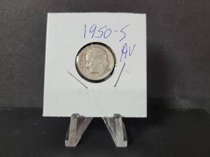 lot 343 image: 1950-S ROOSEVELT DIME--90% SILVER
