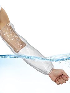 lot 11994 image: 50 Pcs Waterproof Arm Cast Cover for Shower Bath, Arm Cast Sleeve Protector, Adult Long Cast Bandage Protector Bag Covers for Shower Broken Wound Arm Wrists Elbow (Fingerless)