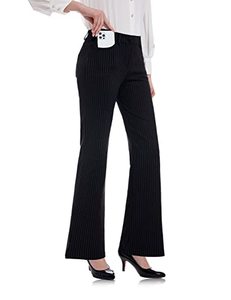 lot 11998 image: Tapata Womens 28303234 Stretchy Bootcut Dress Pants with Pockets Tall, Petite, Regular for Office Work Business 30, Black, XL