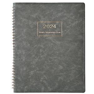 lot 12000 image: 2024 Appointment BookPlanner - Weekly Appointment BookPlanner 2024, Jan 2024 - Dec 2024, 8 x 10, 2024 DailyHourly Planner with Tabs, 15-Minute Interval, Flexible Soft Cover - Grey