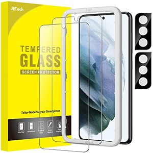 lot 12008 image: JETech Screen Protector for Samsung Galaxy S21 Plus 6.7-Inch with Camera Lens Protector, Easy Installation Tool, Tempered Glass Film, HD Clear, 2-Pack Each