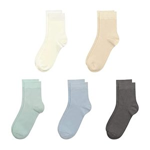 lot 12012 image: SERISIMPLE Kids Bamboo School Socks Soft flate Seam Color Socks Anti Odor Thin Breathable Stretch Cuffs Girls Boy 5 Pairs (US, Alpha, Large, Regular, Assorted2)