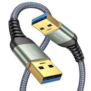 lot 12023 image: AINOPE USB 3.0 A to A Male Cable, 6.6FT USB Cable Never Rupture USB Male to Male Cable Double End USB Cord Compatible with Hard Drive Enclosures, DVD Player, Laptop Cool-Grey