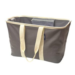 lot 12041 image: KITLIFE - Pop Up Laundry Tote �Collapsible Laundry Basket�Versatile Fabric Laundry Basket  Car Organizer  Grocery Bag, Gray and Tan Neutral
