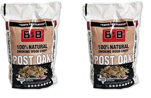 lot 12044 image: B&B Charcoal Inc Post Oak Smoking Chips (Two Pack), 180 cu in (00124)