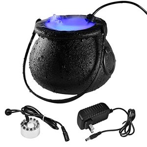 lot 12045 image: Thaisu Halloween Party Mist Maker, Halloween Witch Cauldron Fog Maker with 12 LED Lights,Water Fountain Pond Fog Atomizer,Halloween Party Prop Decorations (Zinc Alloy)