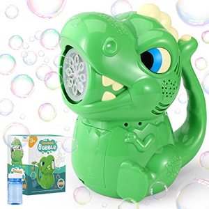 lot 12046 image: TUSEASY Dinosaur Bubble Machine with Bubble Solutions, Automatic Bubble Gun Bubble Blower for Kids Toddler Toys Bubble Maker for Indoor Outdoor Wedding Birthday Party Favors, Girls Boys Gifts