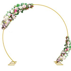 lot 12051 image: Wokceer Wedding Arch 7.2FT Round Backdrop Stand Gold Metal Circle Backdrop Stand Circle Balloon Arch Stand Frame for Birthday Party Bridal Shower Anniversary Ceremony Candy Tables Celebration