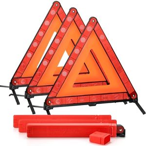 lot 12056 image: Fasmov 3 Pack Triangle Warning Frame Triangle Emergency Warning Triangle Reflector Safety Triangle Kit, Emergency Triangle for Vehicles, Car Road Reflective Kit