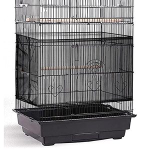 lot 12074 image: Adjustable Bird Cage Net Cover Birdcage Seed Feather Catcher Soft Skirt Guard Birdcage Nylon Mesh Netting for Parrot Parakeet Macaw Round Square Cages (Black, 78.7 x 15 Inch 200 x 37 cm)