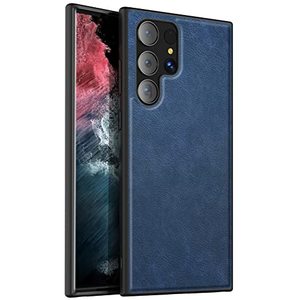 lot 12081 image: Banzoc Case for Samsung Galaxy S22 Ultra 5G, Premium Leather Stylish Elegant Business Soft Grip Protection for Women Men Cover Phone Cases for Samsung Galaxy S22 Ultra 5G 2022(Blue)
