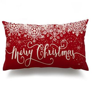 lot 12084 image: DFXSZ Christmas Pillow Covers 12x20 Winter Merry Christmas Decorative Throw Cushion Pillow Cases Farmhouse Snow Christmas Decorations