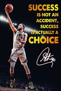 lot 12093 image: NIIORTY Stephen Curry Art Print Poster, Inspirational Success Canvas Wall Art for Home and Office, Motivational Basketball Poster, A Unique Gift for Sports Fans, Men, and Teens, 16 X 24 - No Frame