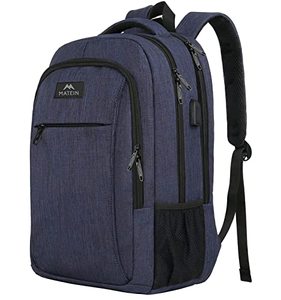 lot 12098 image: Laptop Backpack with USB Charging Port,Slim Travel Backpack with Laptop Compartment for Men and Women,Water Resistant College School BookBag Computer Bag for Girls and Boys Fits 15.6 In Laptop, Blue