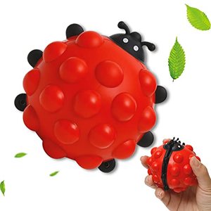 lot 12100 image: Anboor Pop Fidget Toy, 2 PCS Ladybug Squishies Sensory Bubble Popper Toys 3D Push Squeeze Balls Stress Relief Early Education Toys Gift Collection