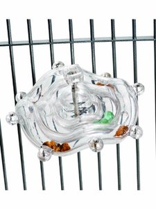 lot 12111 image: Featherland Paradise  Tilt A Wheel Cage Mount Bird Toy and Treat Dispenser  Creative Foraging Systems