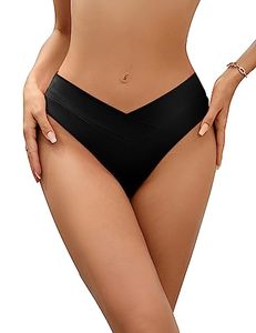 lot 12134 image: VATEIS High Waisted Bikini Bottom Cheeky Bathing Suit Bottoms V Cut High Leg Swimsuit Bottoms for Women(Black,XX-Large)