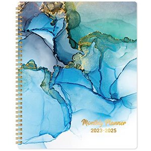 lot 12137 image: Monthly PlannerCalendar 2023-2025 - 2023-2025 Monthly Planner, Jul. 2023 - Jun. 2025, 9 x 11, 24-Month Planner with Pocket & amp  Label  Thick Paper  Monthly Tabs  Twin-Wire Binding - Teal Waterink